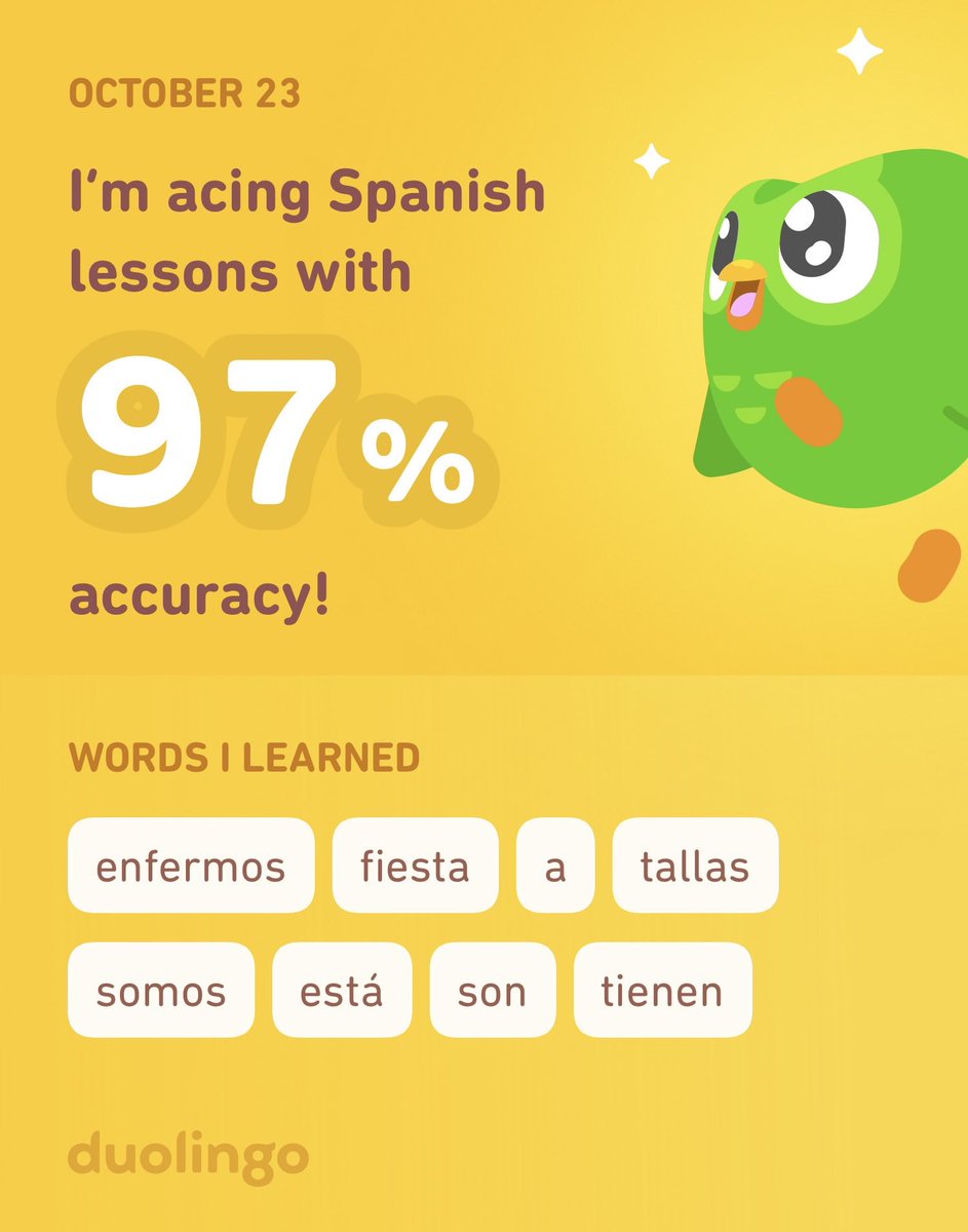 dermdestination's tweet photo. I’m learning Spanish on Duolingo! It’s free, fun, and effective. https://t.co/cXmsajTPIE