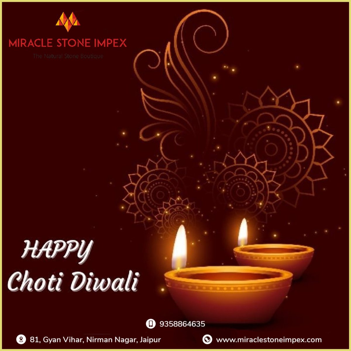 MiracleGroup5's tweet photo. Let each diya you light bring a glow of happiness on your face and enlighten your soul. Happy Choti Diwali! https://t.co/MitkCWV12N