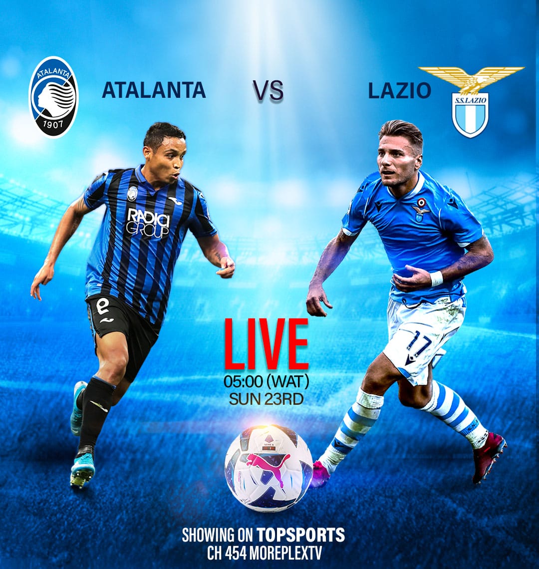 moreplextv1's tweet photo. Atalanta vs Lazio
Live on Topsports TV @Topsportstv1 Ch454 on Moreplex TV
#topsports #SerieA #Moreplextv #UnlimitedEntertainment #ForUsByUs #no1africandecoder
@SerieA @Atalanta_BC @OfficialSSLazio https://t.co/yv73F7cSOG