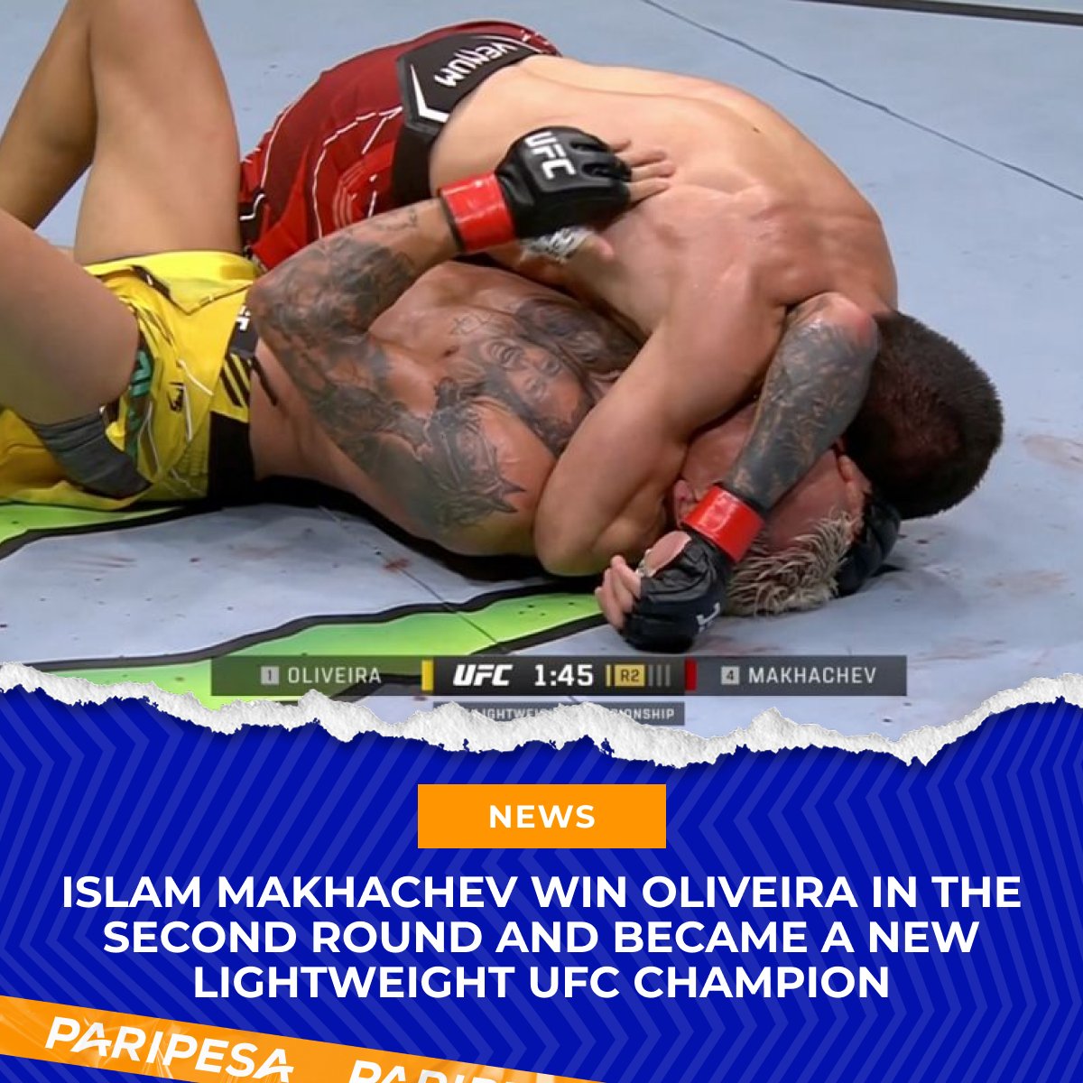 💥🥊 UFC 280 has not lagged behind football in terms of intensity! 😱 Who would’ve thought how an attempt of a hand triangle from half-guard can end... 🏆 Now we have A NEW lighweight champion! 🎉🎉🎉 Congratulations to Islam! #UFC280
