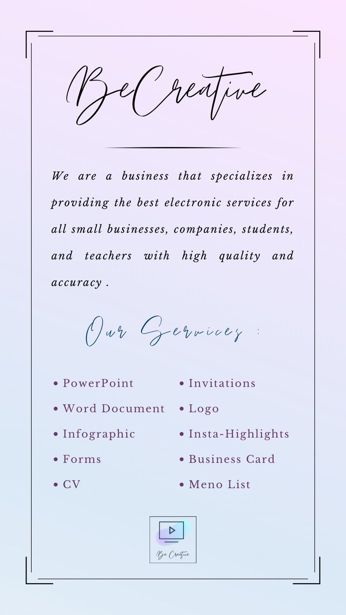 BeCreative_BC's tweet image. Be creative in your choice 👏🏻🤳🏼
الكلام عليكم و التنفيذ علينا 😉✨👏🏻
.
#be #creative #becreative #kuwait #presentation #powerpoint #word #research #kw #document #invetation #infographics #الكويت #برزنيشن #بوربوينت #بريزنتيشن #وورد #بحث #دعوه #انفوغرافك #انفوقرافيك
.