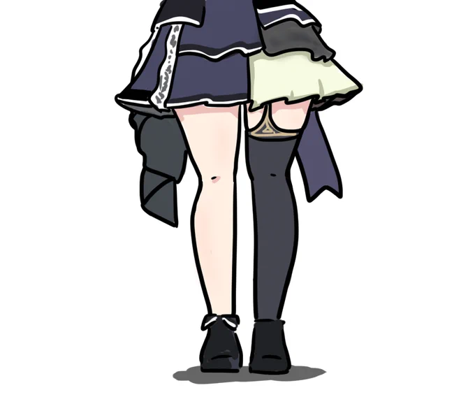 昨日から思ってたんだけど霧子ちゃんの衣装の片方が素足でもう片方がガーターベルト風のタイツのデザイン考えた人すごい#シャニマスムゲンビート_day2 
