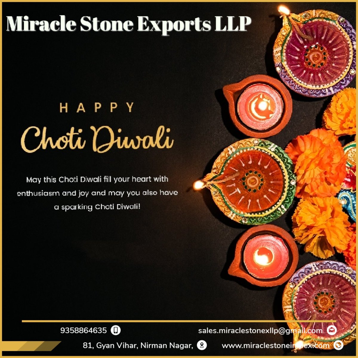 MiracleGroup5's tweet photo. For this special time family and friends gets together for fun. Wishing laughter and fun to cheer your days, in this festive season of Diwali and always. Happy Choti Diwali! https://t.co/kk0z5YBpEo