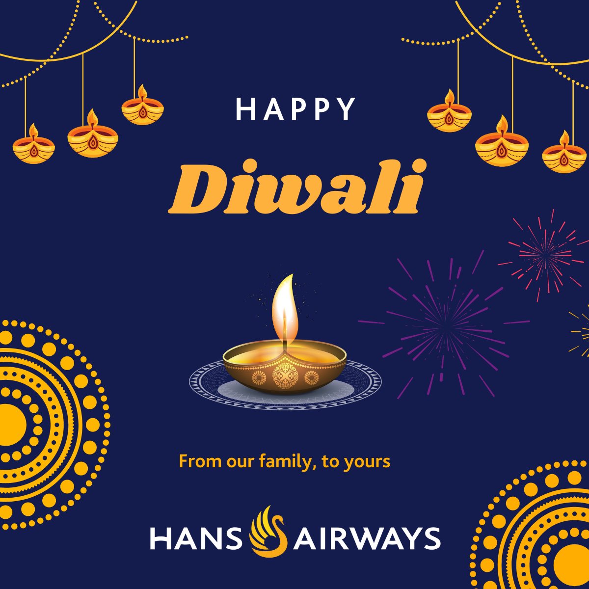 HansAirways's tweet image. From our family to yours, we wish you all a very happy Diwali!

#hansairways #diwali