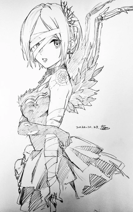 蒼翼の乙女(Halloweenの姿) 