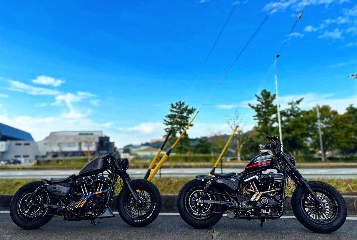 akki0229's tweet photo. Harley-Davidsonのある休日。
同じスポーツスター でも十人十色。 https://t.co/ytaVX2FSoA