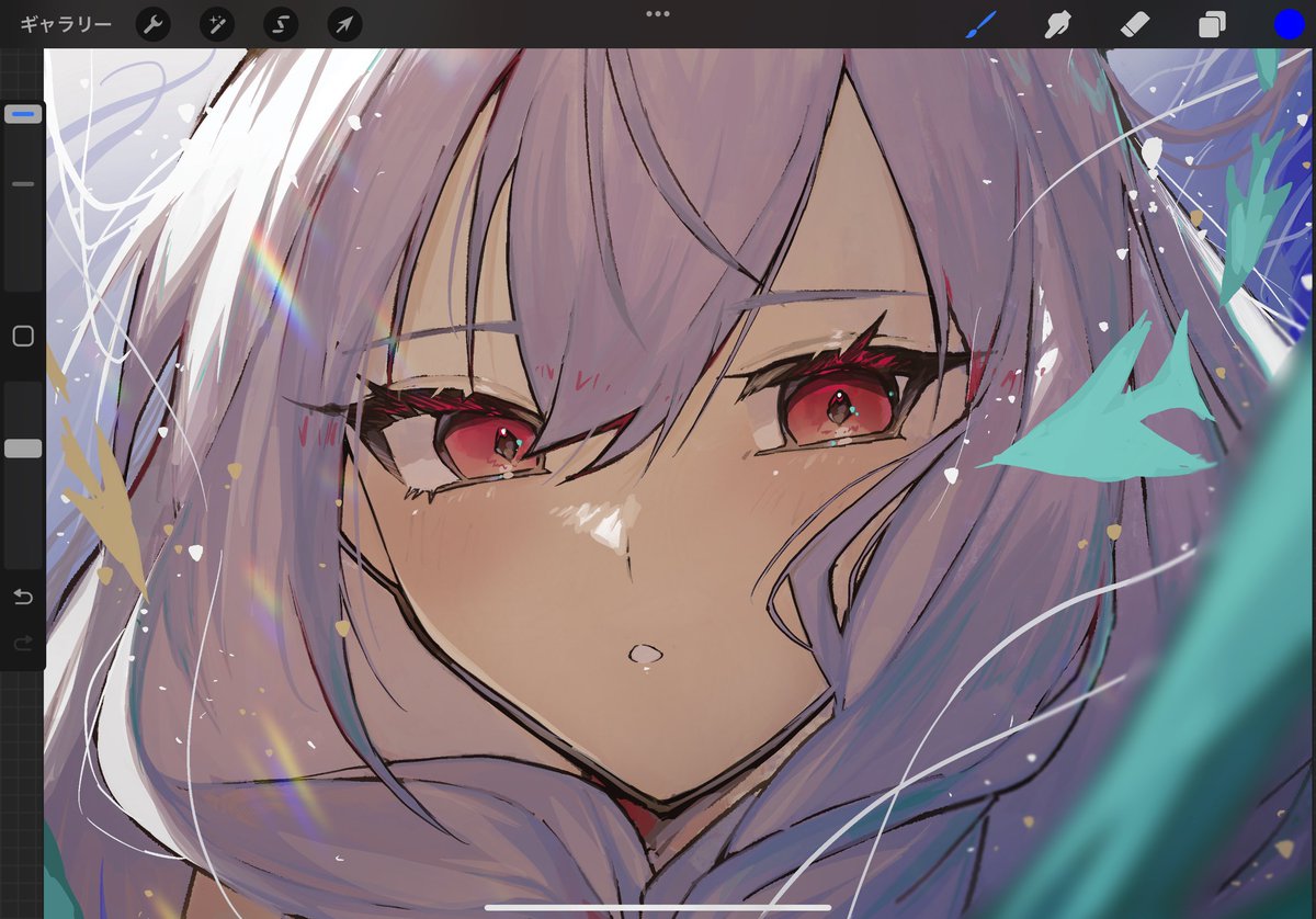 skadi (arknights) ,skadi the corrupting heart (arknights) 1girl solo red eyes long hair looking at viewer parted lips portrait  illustration images