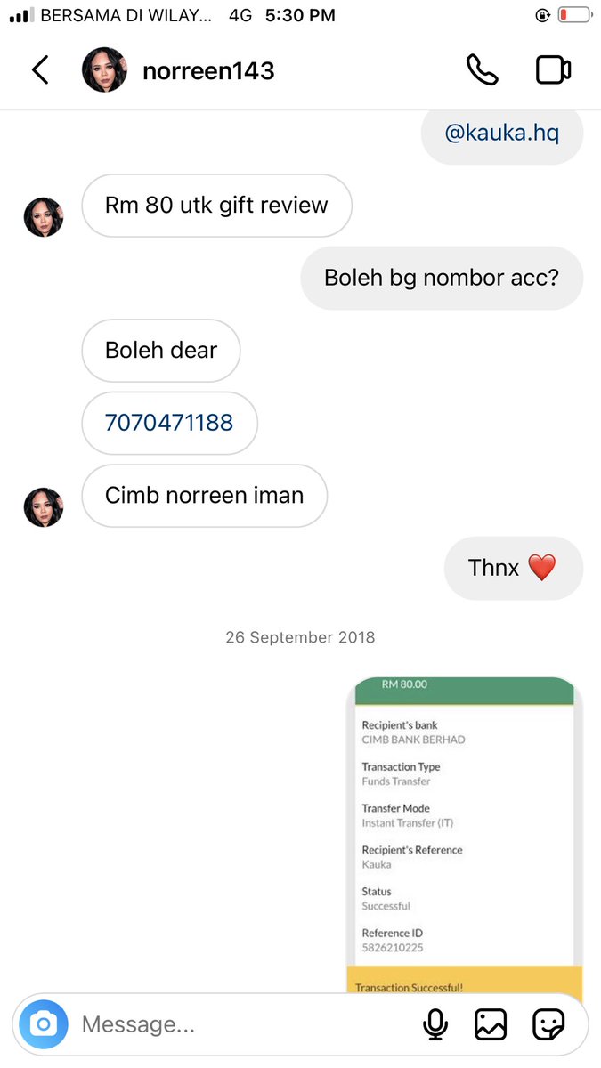 HanimRoslan's tweet photo. @syzleenanisa pnh byr rm80 kat noreen , tp dia x review smpai kesudah 🤣 https://t.co/wgG4kurTUi