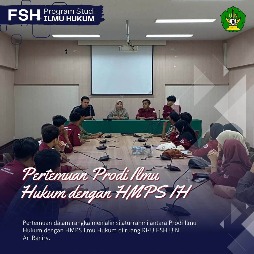 ilmuhukumuinar's tweet image. Pertemuan Prodi Ilmu Hukum dengan HMPS Ilmu Hukum

#ilmuhukum
#ih
#programstudi 
#fsh 
#uin 
#uinarraniry 
#kampus 
#bandaaceh