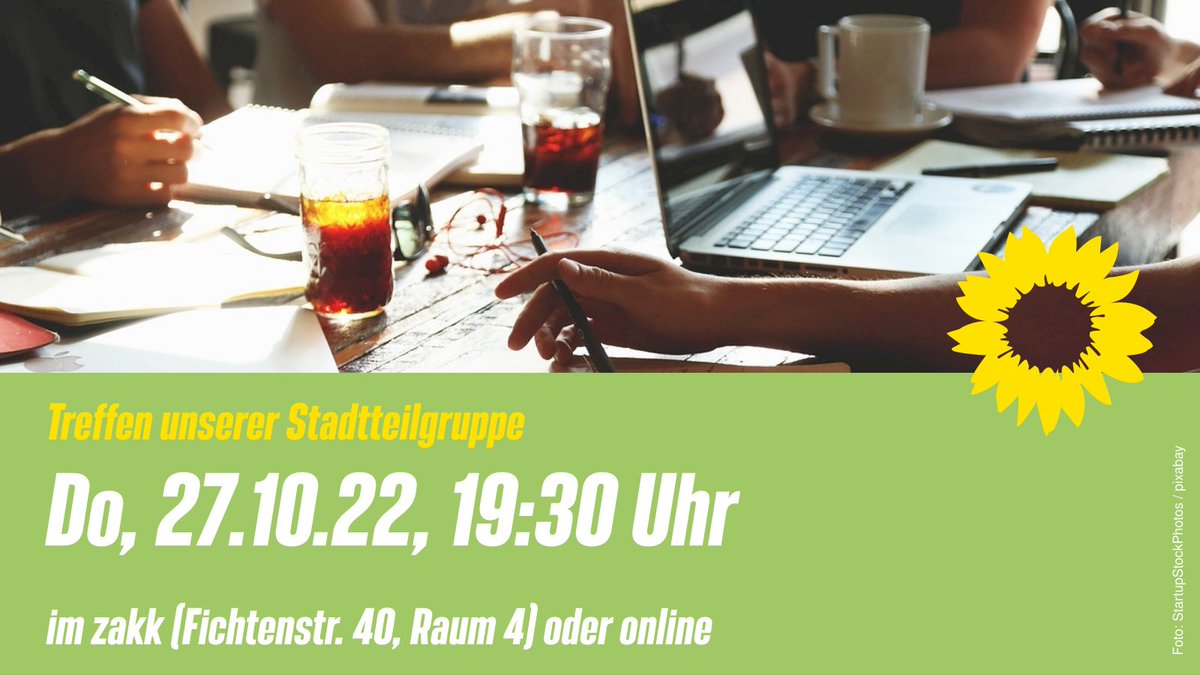 Hast du Interesse an Grüner Politik in #Flingern und #Duesseltal und möchtest unsere Stadtteilgruppe kennenlernen? Dann komm am Donnerstag um 19:30 Uhr ins zakk (Fichtenstr. 40), Raum 4. Die Teilnahme am hybriden Treffen ist auch online möglich. Melde dich gerne für den Link.