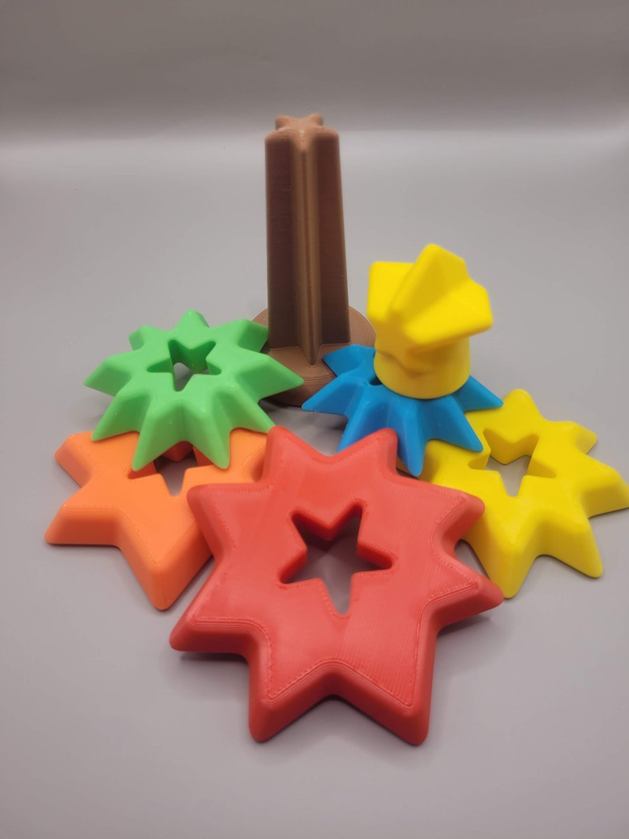 FennekDesign's tweet photo. Redid the scaling of my stackable Christmas tree toy to make it swallow-proof and did a test-print. The color choice looks great in my opinion. Just the star could be in a different color, maybe. Just need to check for toy-safe material now.

#Christmas #Toy #3Dprinting https://t.co/ZQdmd7Uqea