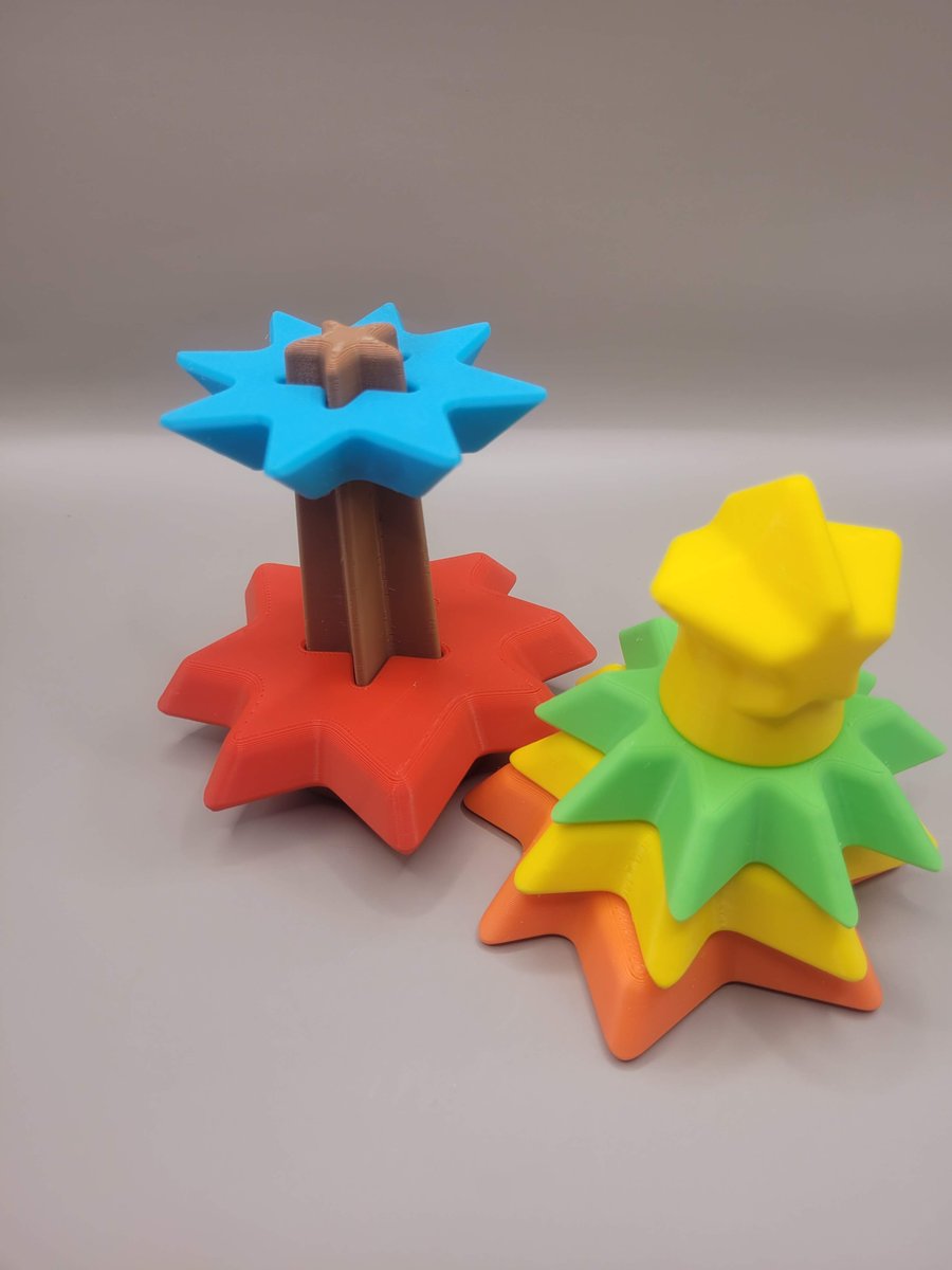 FennekDesign's tweet photo. Redid the scaling of my stackable Christmas tree toy to make it swallow-proof and did a test-print. The color choice looks great in my opinion. Just the star could be in a different color, maybe. Just need to check for toy-safe material now.

#Christmas #Toy #3Dprinting https://t.co/ZQdmd7Uqea