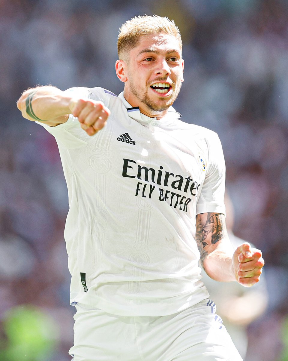 realmadrid's tweet photo. 📅✨ ¡Se cumplen 4️⃣ años del debut de @fedeevalverde como madridista!
#RealFootball https://t.co/HqHoW3pYUZ