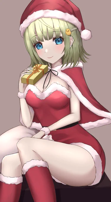 skebにて、サンタコスのまやさんを描かせていただきました!リクエストありがとうございました#mayart 