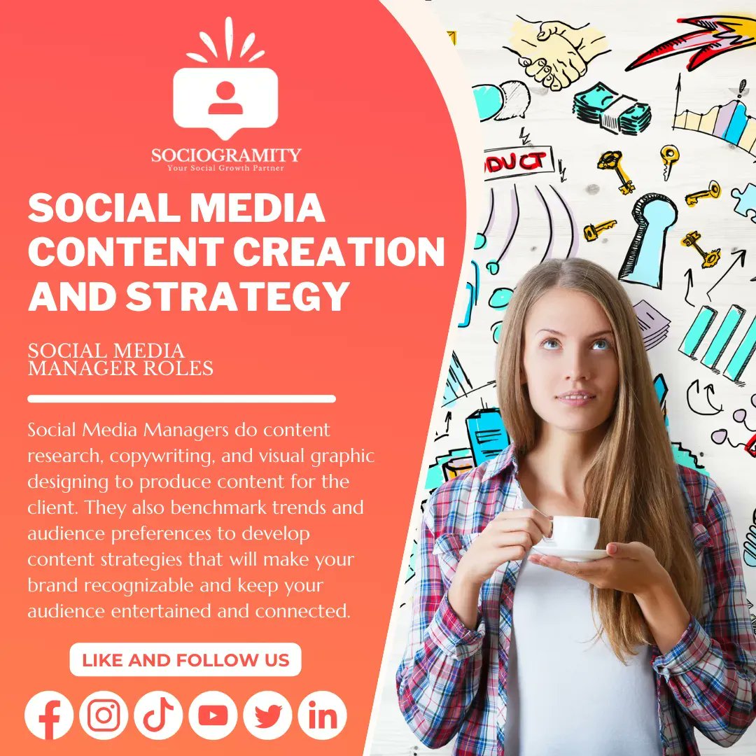 Sociogramity's tweet photo. Strong content is essential for achieving many social media marketing objectives and utilizing those important strategies. Production of great content requires patience⏰, talent 🌟, and creativity 🧠 to make. 
#sociogramity #yoursocialgrowthpartner #freelancingph https://t.co/jsH1nwzZAe