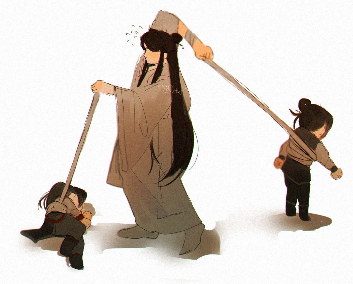 long hair multiple boys robe long sleeves black hair child white background  illustration images