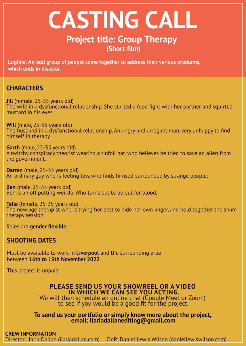 HarryScottActor's tweet image. I applied for this casting and they start filming in November, but they are looking for female applicants to apply #acting #differentprojects #shortfilms if you know anyone #retweetthispost