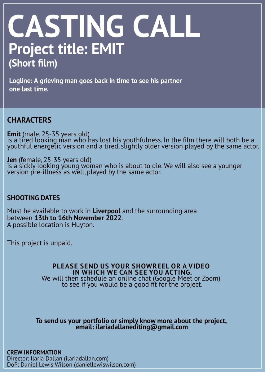 HarryScottActor's tweet image. I applied for this casting and they start filming in November, but they are looking for female applicants to apply #acting #differentprojects #shortfilms if you know anyone #retweetthispost
