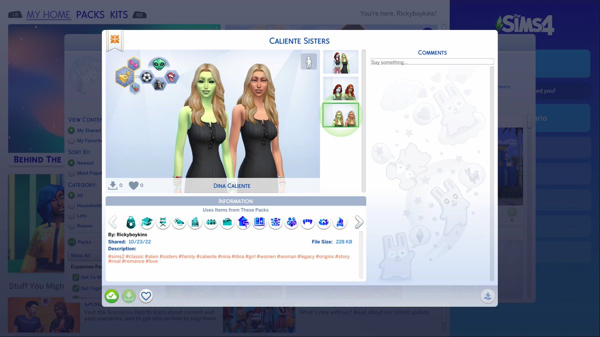 Richard52268932's tweet photo. The Sims 4, I created the Caliente sisters from The Sims 2, with alien form #TheSims #thesims2 #TheSims4 #Sims4 #maxis #XboxShare #xboxonex #caliente #sisters https://t.co/6gOmOLIwA2