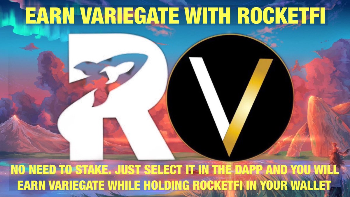 RocketFiGod's tweet photo. If you love @VARIEGATE_BSC you should love @RealRocketFi too. #Variegate is one of 38 tokens/coins #RocketFi reflects in. No need to stake. Just select it in the dapp and earn #Variegate while holding #RocketFi in your wallet.   #passiveincome #Hiddengems @VARIEGATE_BSC #RocketFi https://t.co/HIFLQfpkiJ
