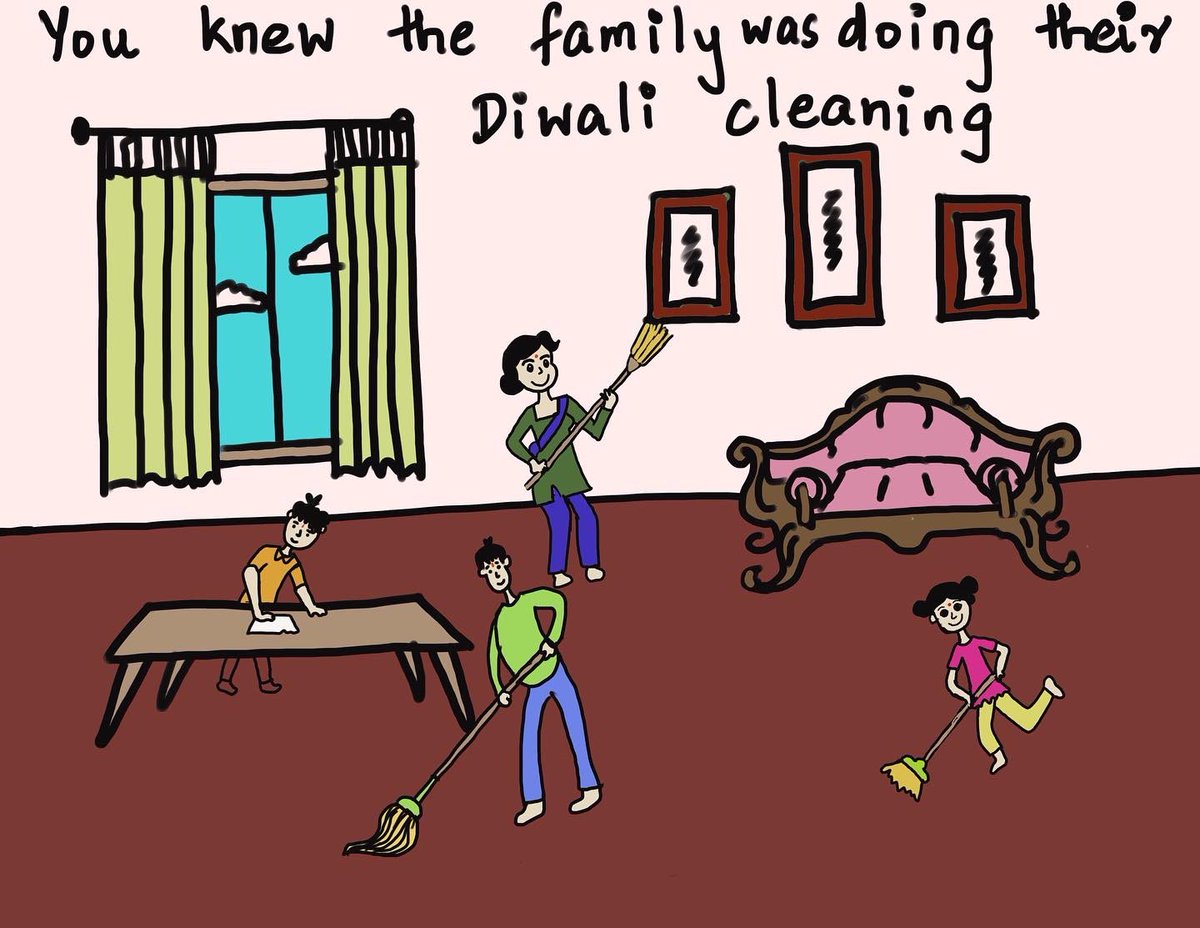 tameshru's tweet photo. When the annual Diwali cleaning used to leave the house sparklingly clean, the house shone brighter than sparkles! #CountdownToDiwali https://t.co/QNXFQA464h
