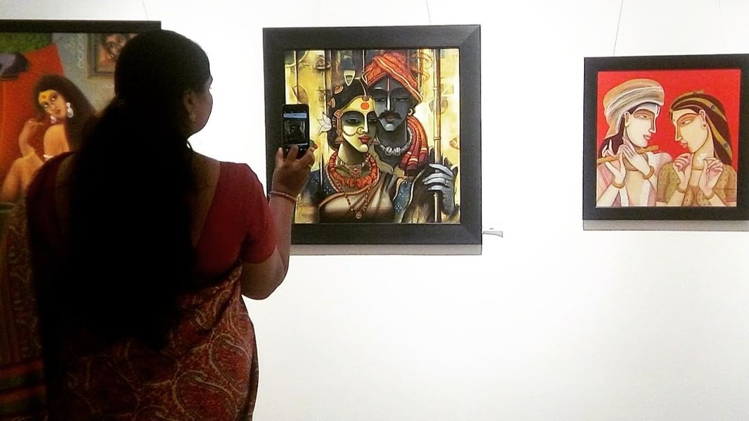 Gkshravankumar's tweet photo. Looking back at my participation in a group art exhibition at the State Art Gallery back in 2018... 😊

@stateartgallery_hyd
#stateartgallery #hyderabadartists #coupleart #acrylicpainting #indianartist https://t.co/86OvP3d7YE