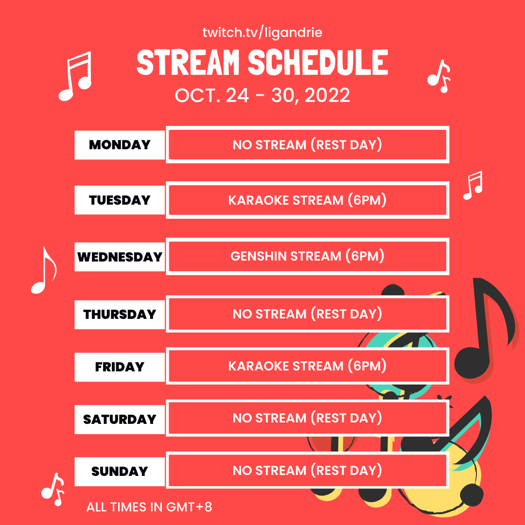 ligandrie's tweet photo. Hello everyone :D Here is my stream sched for this week. See you all! <3 https://t.co/5L2nQceyuS