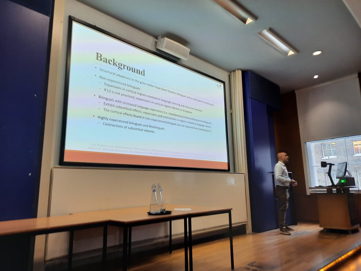 Christos Pliatsikas's turn talking about subcortical restructuring in bi-,tri- and quadrilinguals!