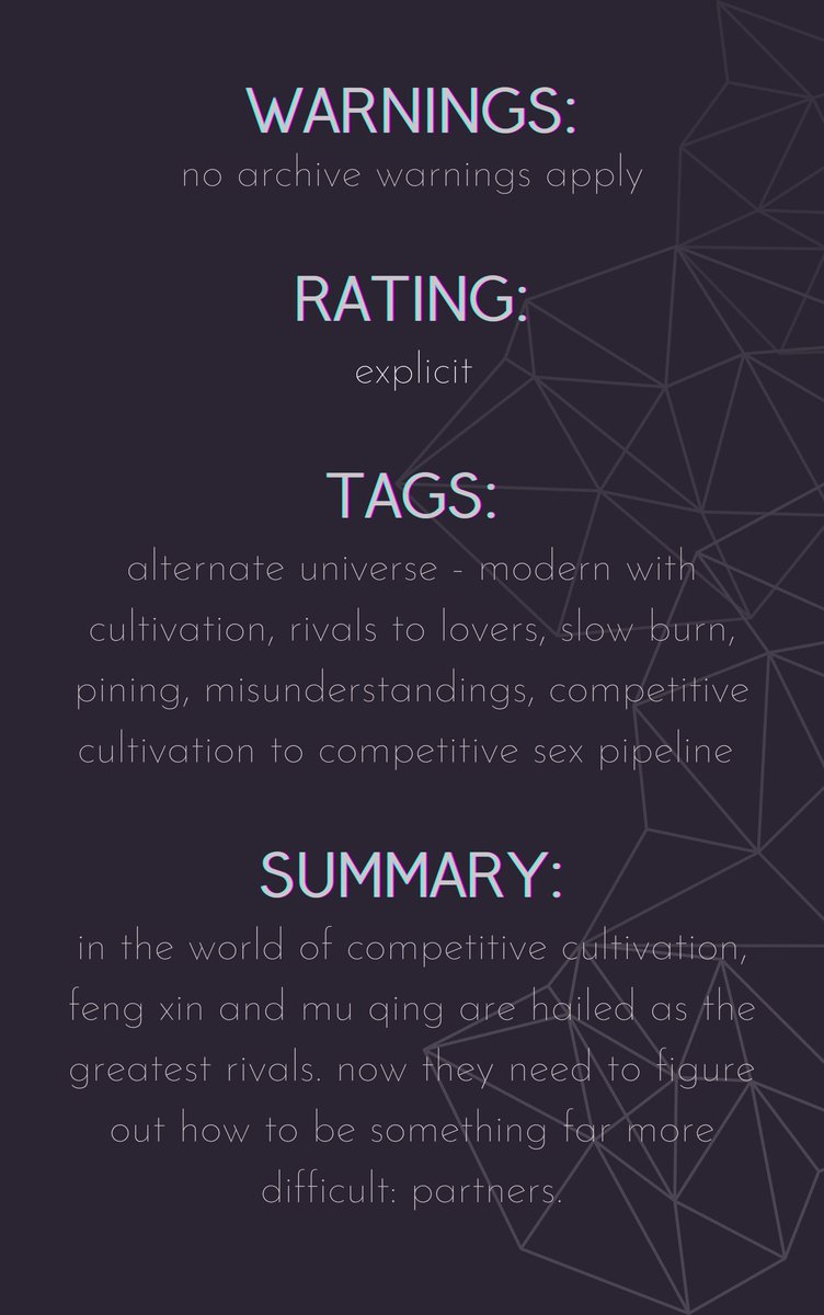 idrilka_'s tweet photo. a perfect piece to fit | 22k | explicit | tgcf | feng xin/mu qing | feng xin and mu qing are hailed as the greatest competitive cultivation rivals. now they need to figure out how to be something far more difficult: partners #tgcf #fengqing 
🏹: https://t.co/hDp1EVKh6W https://t.co/6dL6gTgGoe