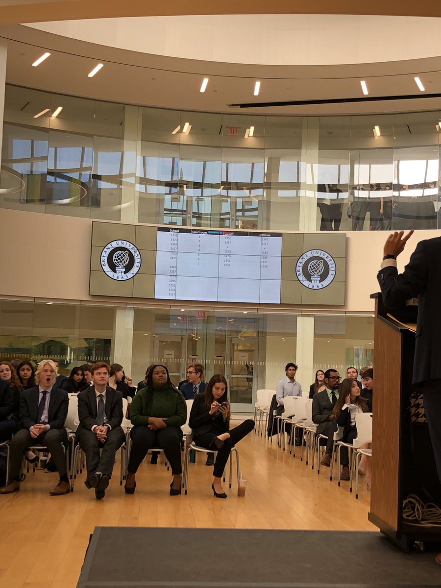 Day 2 of Tupper Classic mock trial tournament <a href="/BryantUniv/">Bryant University</a> going strong! Thanks to all staff and judges and of course the 12 teams competing today. <a href="/Princeton/">Princeton University</a> <a href="/UMassAmherst/">UMass Amherst</a> <a href="/ColbyCollege/">Colby College</a> <a href="/BostonCollege/">Boston College</a> <a href="/ProvidenceCol/">Providence College</a> <a href="/BrandeisU/">Brandeis University</a> <a href="/BryantUniv_News/">Bryant U News</a>