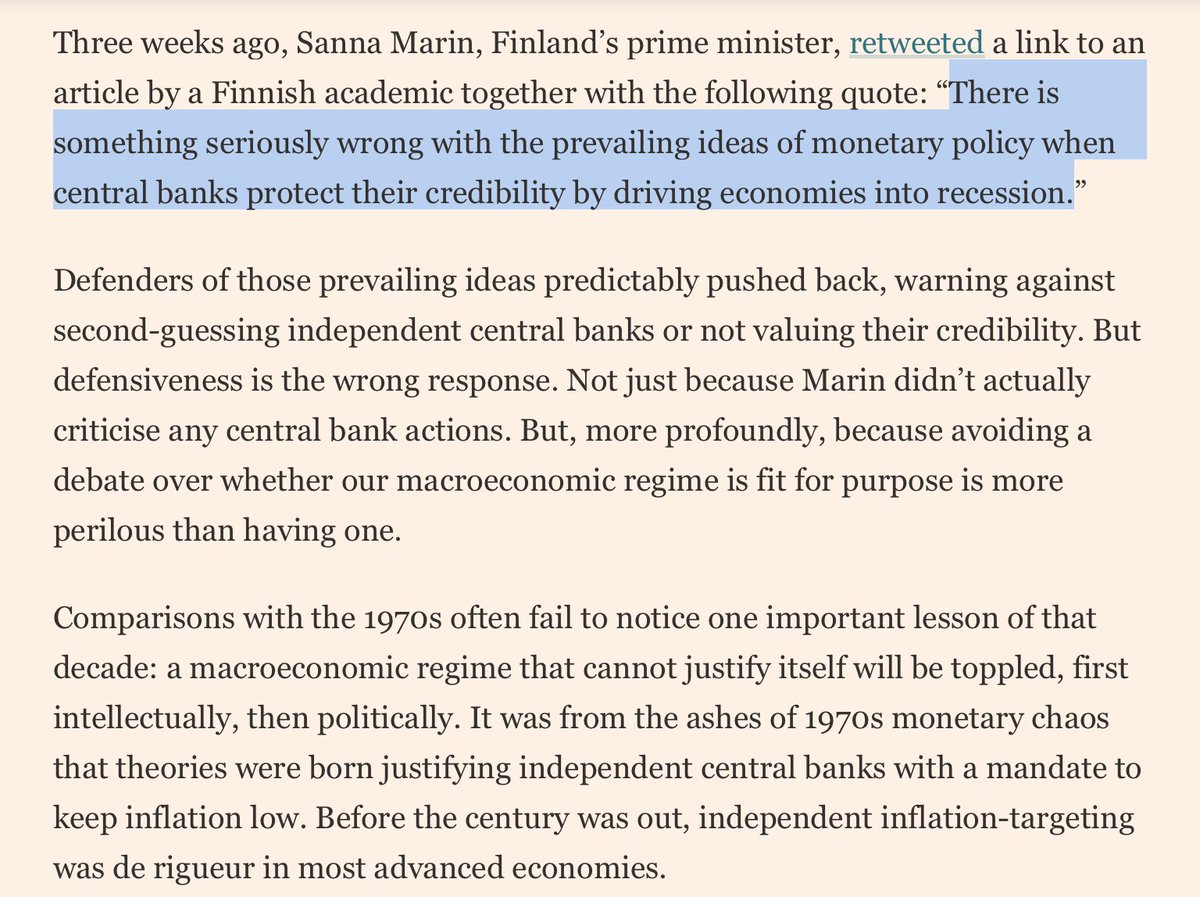 Excellent piece on the backlash against monetary policy: 'a macroeconomic regime that cannot justify itself will be toppled, first intellectually, then politically.'