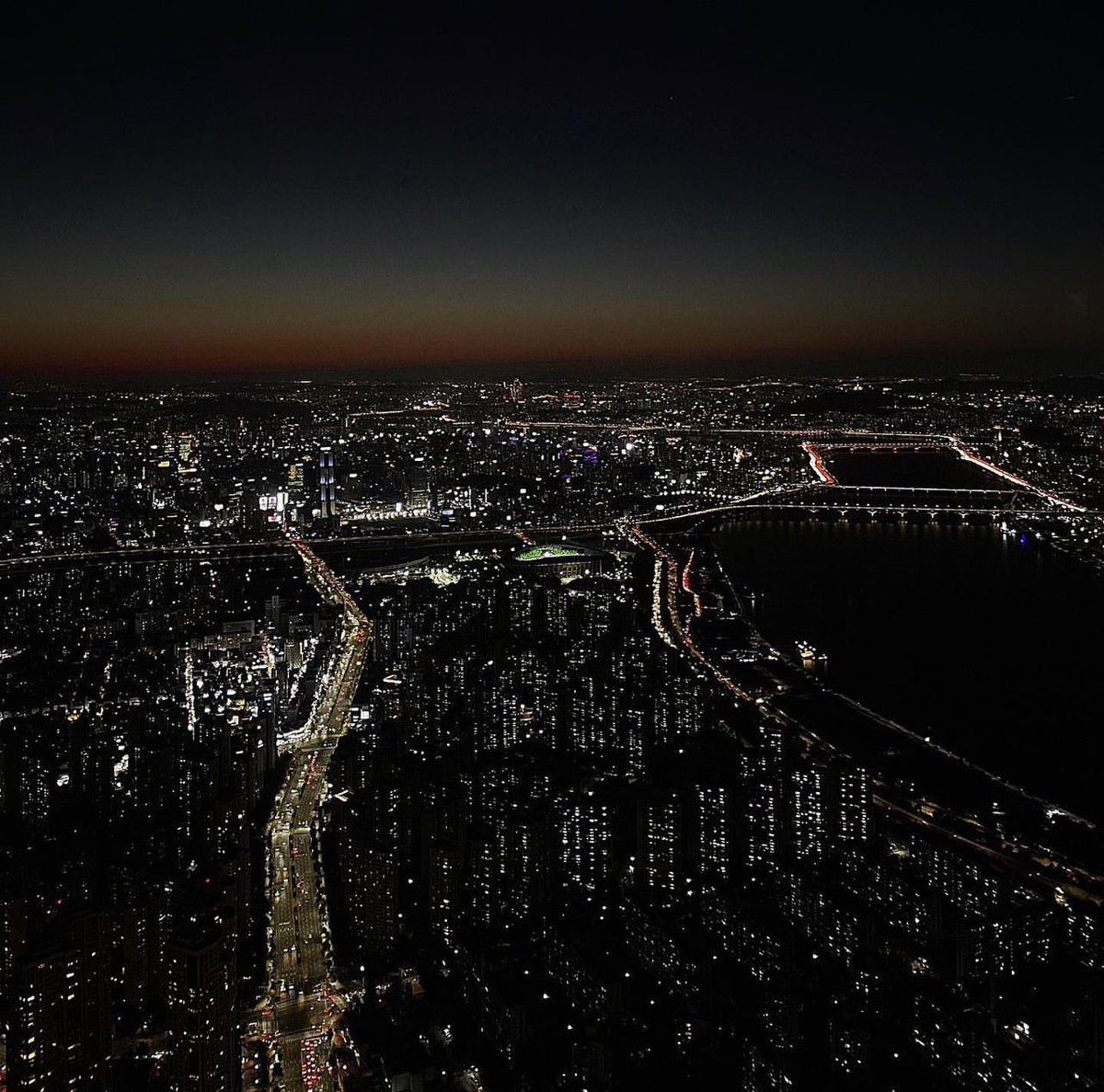 NEO CITY view from Seoul Sky Tower 🥹💚