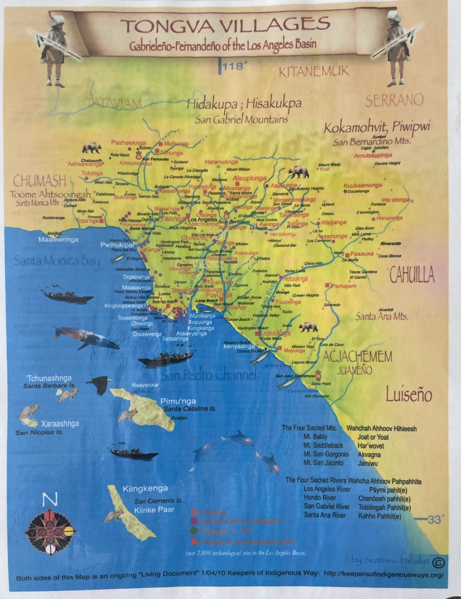If you live in Los Ángeles, please take a look at this map of the indigenous tribes and villages that were here before colonization. I will be posting tax deductible ways you can contribute back to the original caretakers of these lands shortly, so stay conscious.