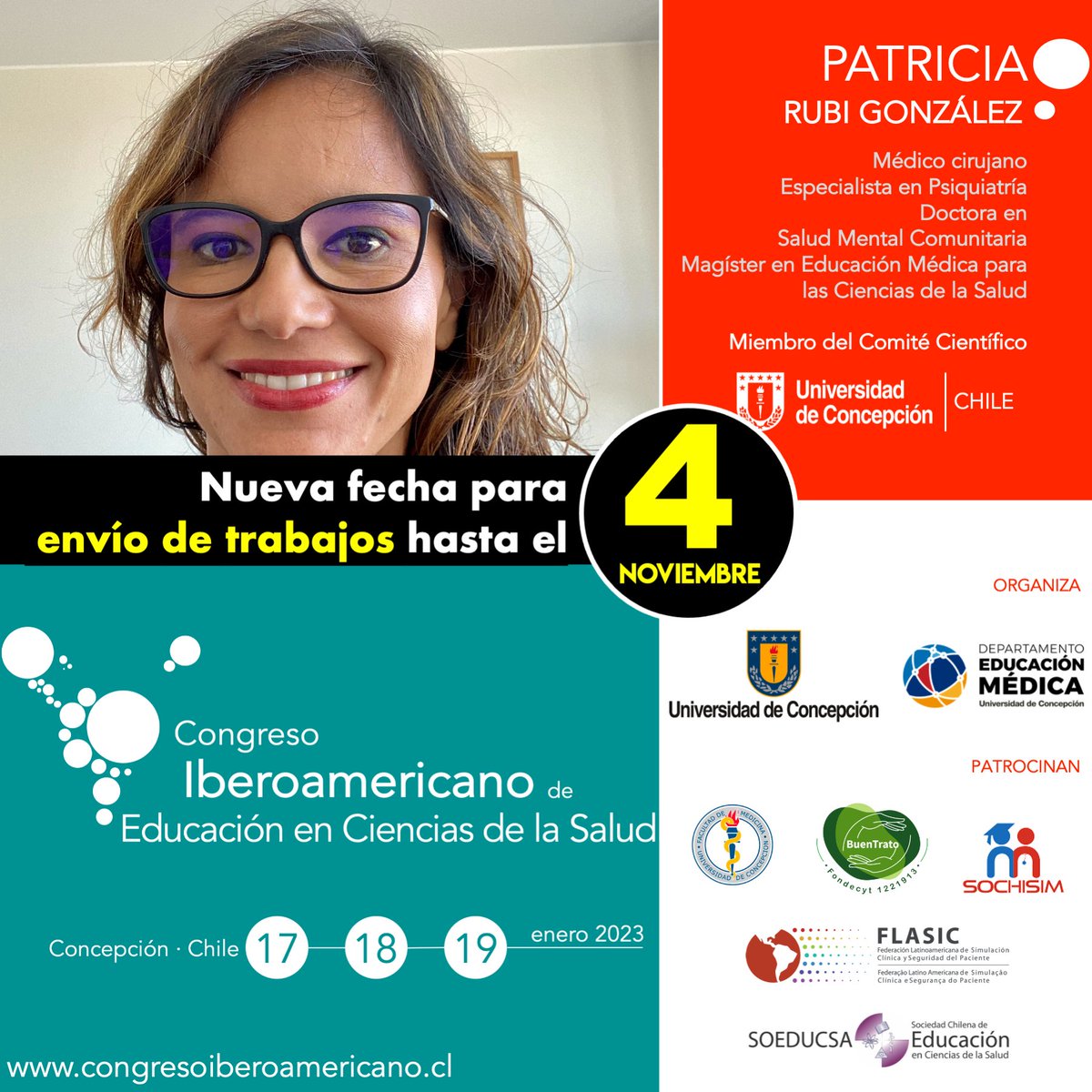 soeducsa's tweet image. Ampliamos el plazo de envío de trabajos hasta el 𝘃𝗶𝗲𝗿𝗻𝗲𝘀 𝟰 𝗱𝗲 𝗻𝗼𝘃𝗶𝗲𝗺𝗯𝗿𝗲.

¡Súmate al 𝗜𝗯𝗲𝗿𝗼𝗮𝗺𝗲𝗿𝗶𝗰𝗮𝗻𝗼!

congresoiberoamericano.cl

#meded #salud #educacion #universidad