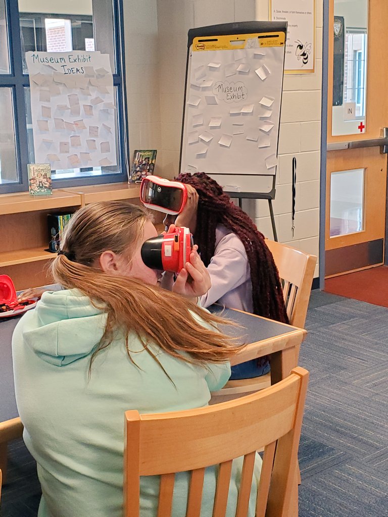 MrsAPursley's tweet photo. . @glenview_middle learners 👀 museums across the world. They are creating museum exhibits &amp; can identify components or generate inquiry ❓️ about exhibits. Artifact? Art? Label/description? Location? Interactive? #GMSbuzz @a5disteam @AndersonFive https://t.co/93GcNMLX5N