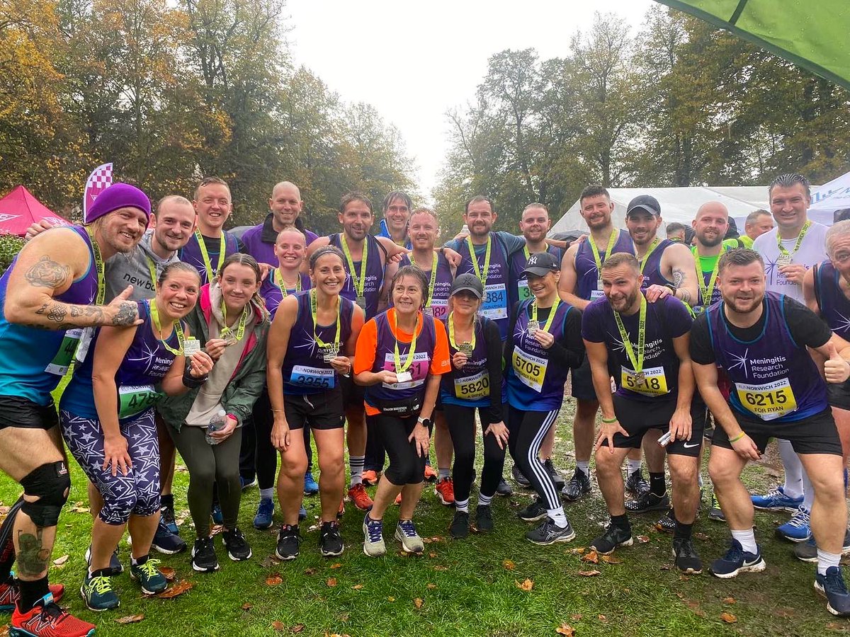 teany79's tweet photo. @runnorwich Norwich 10k completed! Absolutely soaked, trainers squelching but lots of happy smiles. #rememberryan #meningitisresearchfoundation #passmeatowel https://t.co/leYPj1FhHY