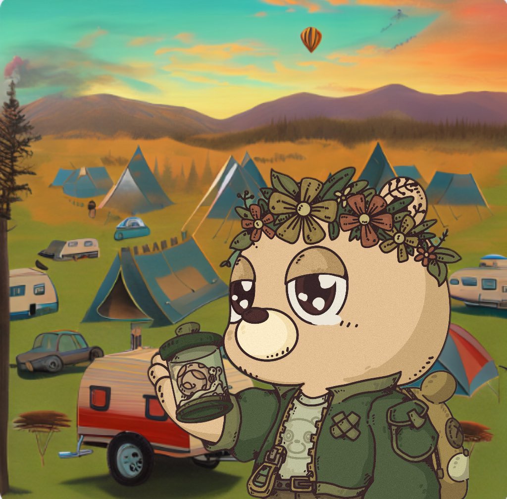 dudulabNFT's tweet photo. Guys! This is DUDU! 🐻

It's a nice day, so I came out to camp with my friends and enjoy nature!🌈
Do you have any camping experience?📷

+Like, RT and Follow @dudulabNFTs
+Comment with a photo of camping to get 4 WLs~🎁 https://t.co/gRomuZGBHe