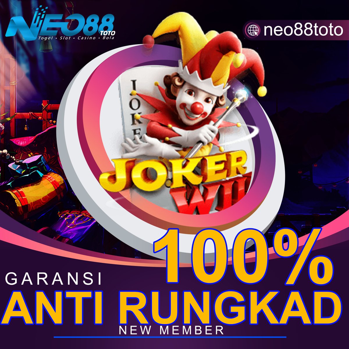 Neo88Toto's tweet photo. YUK MAIN DI NEO88TOTO GARANSI KEKALAHAN 100% LOH MAIN RUNGKAD SALDO KAMI KEMBALIKAN 100% ANTI RUNGKAD BOSS #NEO88TOTO #PASTIGACOR #NEO88TOTODPWDCEPAT #NEO88TOTOAMANDANTERPERCAYA #NEO88TOTOSITUSAMANAH #BONUSBANYAK #ANTIRUNGKAT #RUNGKADSALDOKEMBALI100% https://t.co/JnZDdtn1Eu