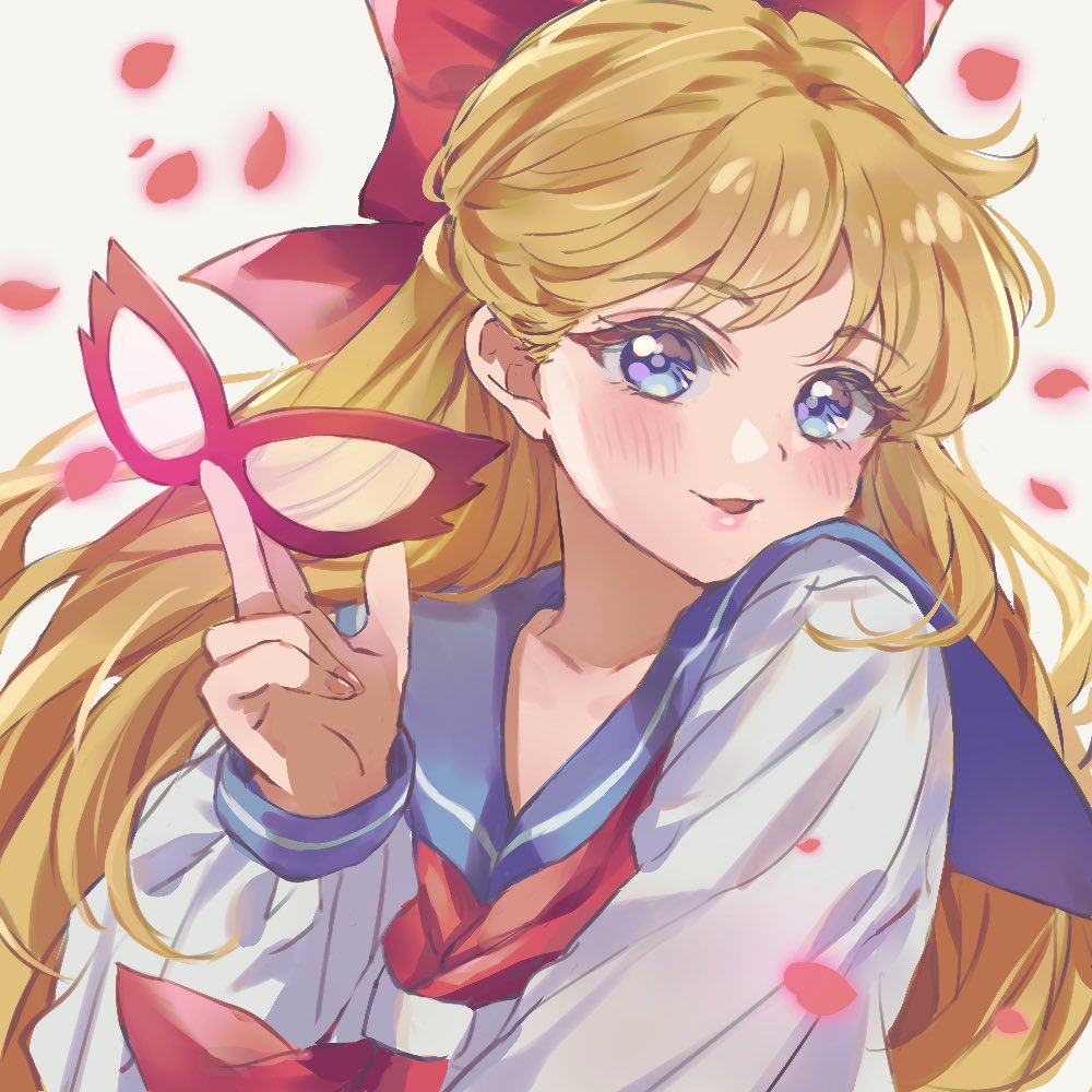 aino minako 1girl long hair solo blonde hair school uniform blue eyes sailor collar  illustration images