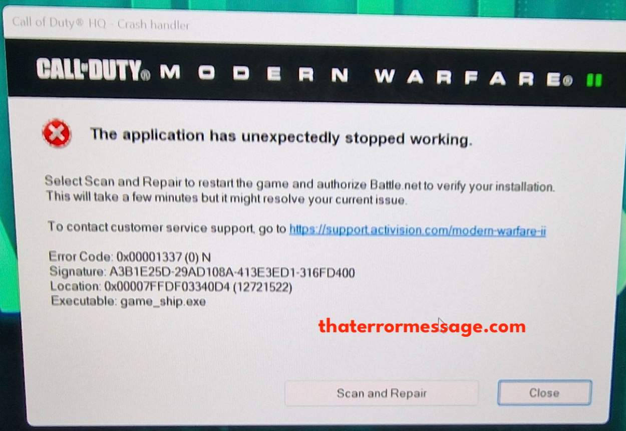 Anyone getting this game_ship.exe error? I keep crashing : r/ModernWarfareII