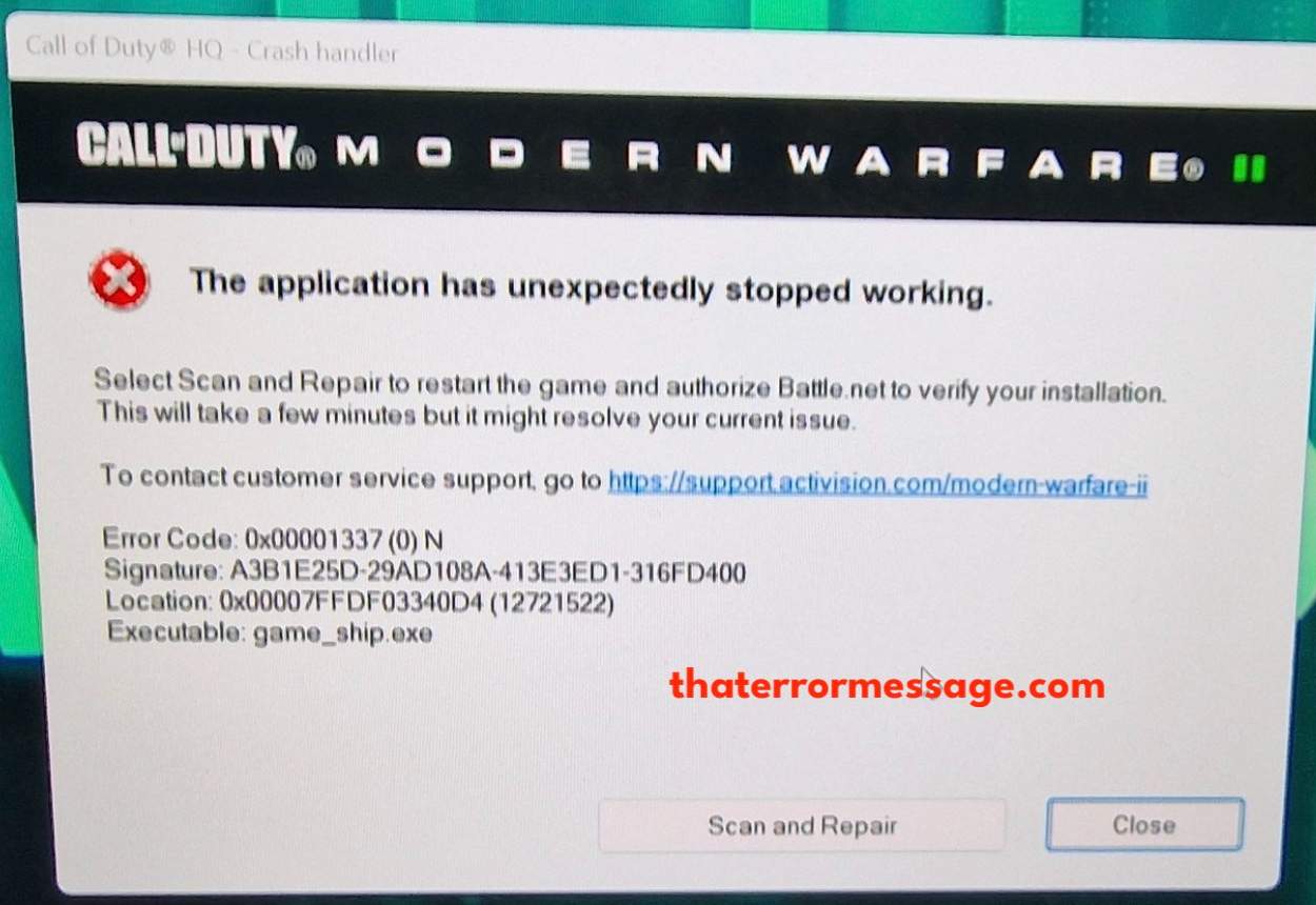 Crash on start up, Error message 0x00001337 (0) N : r/CODWarzone