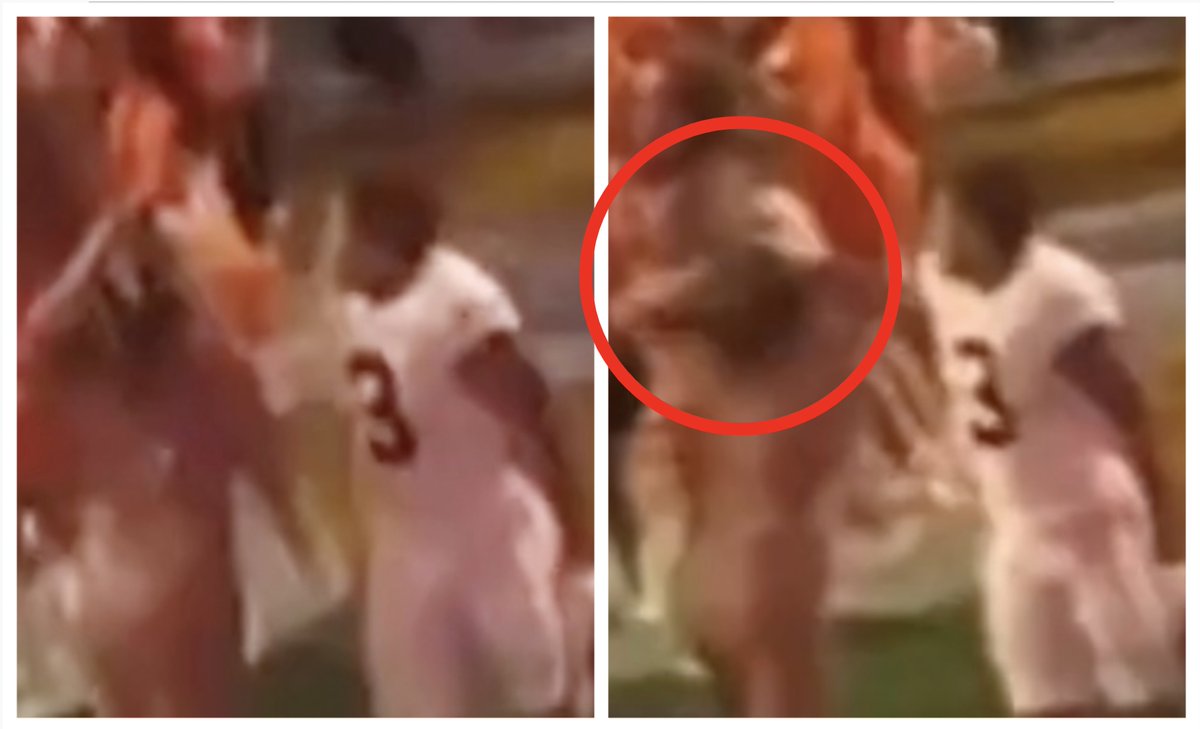 Outkick's tweet photo. Nick Saban says Jermaine Burton hit a female Tennessee fan because he "was scared."

The video appears to show Burton hitting the woman when she wasn't even looking at him.

Why was he scared of a woman that had her back to him?

READ MORE: https://t.co/EC0OrBAXaW https://t.co/ldlFU5n188