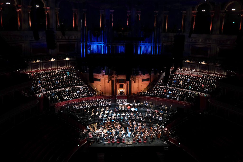 Six choirs, eight soloists and the Orchestra are playing a symphony that will shake the roof of the @RoyalAlbertHall at 3pm this afternoon with Mahler’s Eight, ‘Symphony of a Thousand’, conducted by our Music Director Vasily Petrenko 🎶🎻🎺🥁