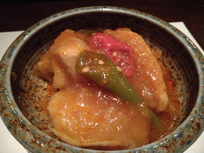 鶏肉辛煮。辛(゜д゜)ウマー 