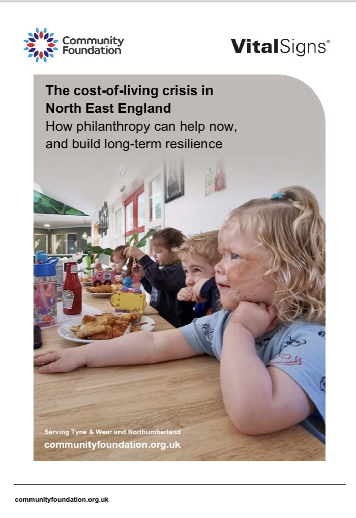 If you are interested in @CFTyneWearNland thinking about #philanthropy and the #costoflivingcrisis, and our sense of what the priorities for our new Cost of Living Fund might be, then do have a look at our latest #vitalsigns report available at communityfoundation.org.uk/wp-content/upl…