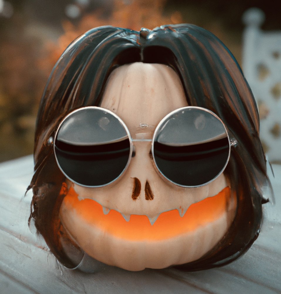 A.I Ozzy themed pumpkin for the #CryptoBatzHalloween contest by @CryptoBatzNFT Anyone can join, details in discord