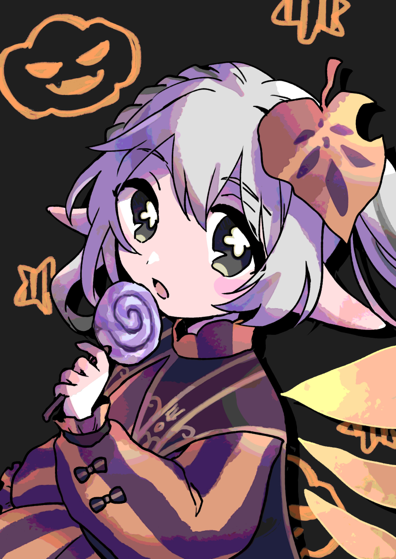 1girl food candy lollipop solo halloween holding  illustration images