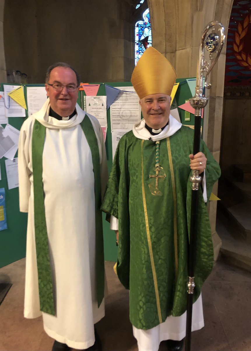 Wonderful morning at St Hilda’s Whitby. With Fr Michael after the service. And carrying the Whitby crosier.