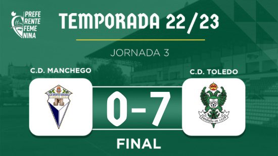 CD_Toledo's tweet photo. FEMENINO | 0-7 | Victoria de nuestras chicas en su visita a Ciudad Real

⚽️⚽️ @amandaardrgzzz 
⚽️⚽️ @jimenaaa_castro 
⚽️ @Carolinaalope7 
⚽️ @mariagm_04 
⚽️ @alziivaalero 

¡Enhorabuena! 👏👏

💚⚪️ https://t.co/nyzUR4MKHb