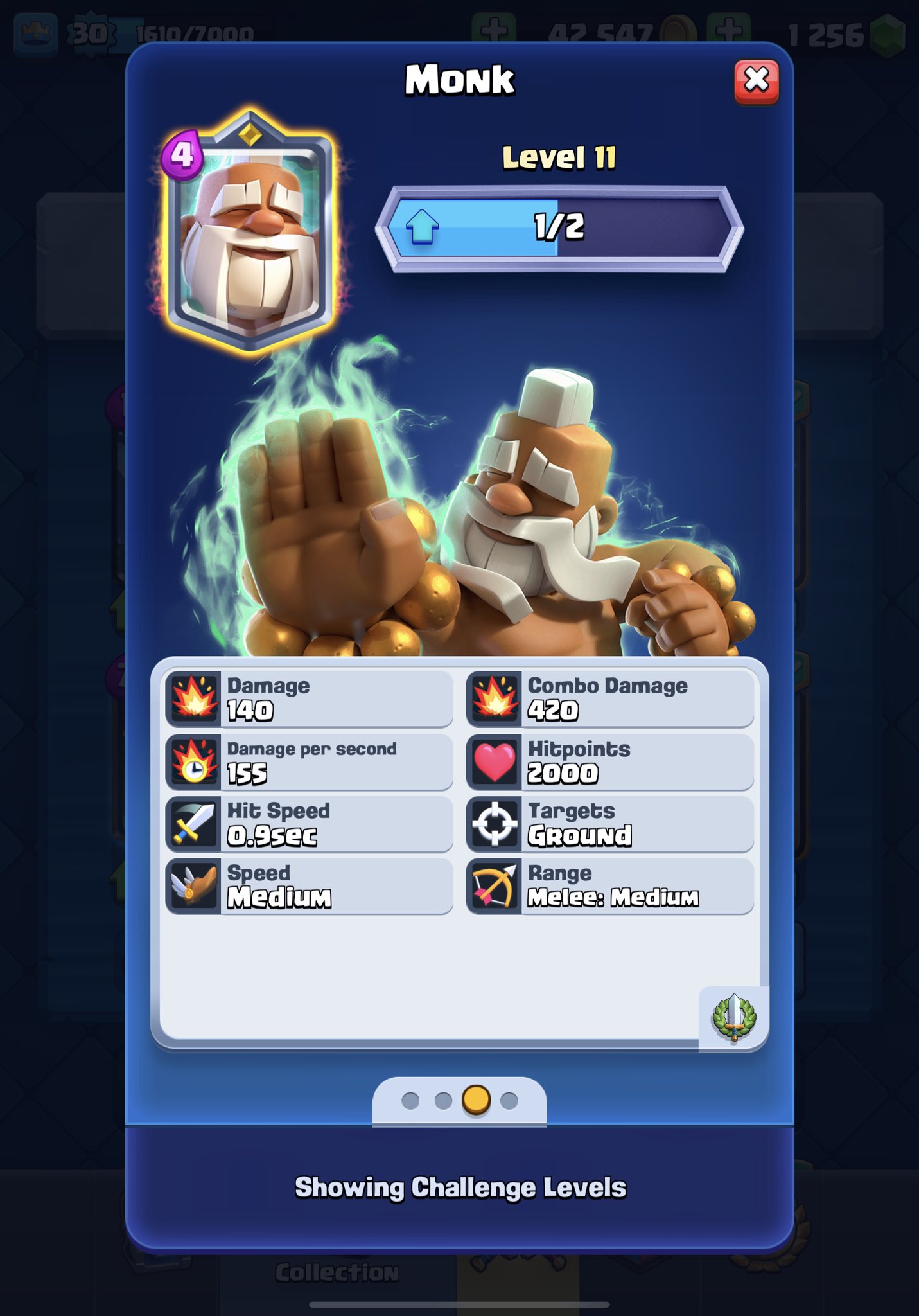 Monk  Clash Royale decks, card stats, counters, synergies